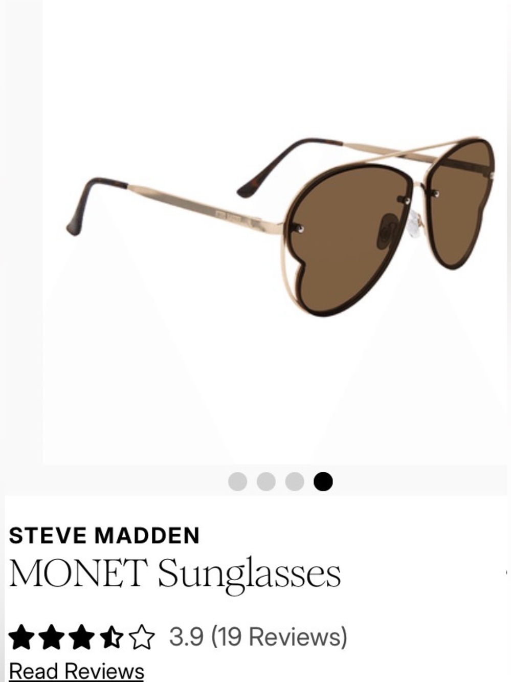 Steve Madden Heart-Shaped Sunglasses — NEW! Brown/Gold Frame Aviator Sunglasses - Picture 6 of 7